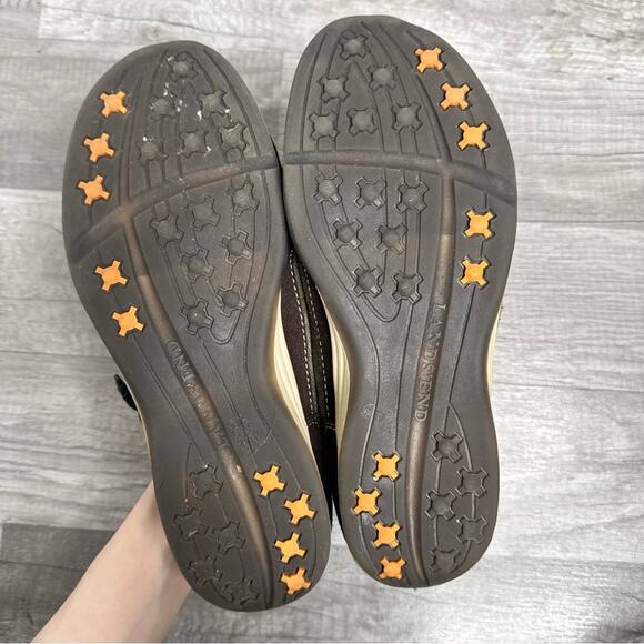 Mary Jane Sporty Flats Brown Suede Fabric Land End Size 7 1/2 - Picture 6 of 7